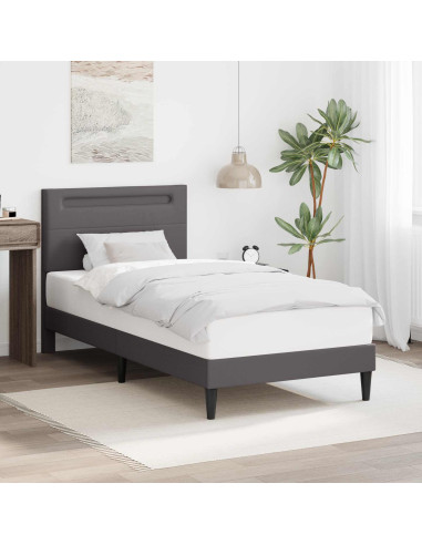 Struttura del letto con testiera Grigio 80 x 200 cm Similpelle