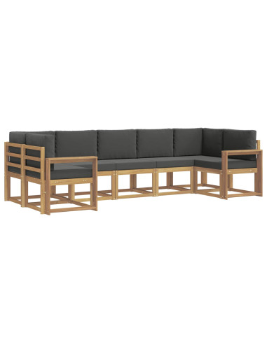 Set di divani da esterno con cuscino 7 pcs Bianco e Antracite