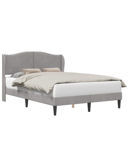 Struttura del letto Grigio Chiaro 160 x 200 cm Velluto
