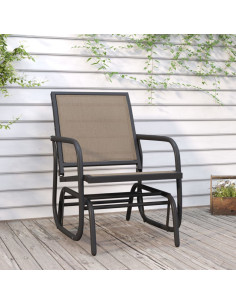 Sedia a Dondolo Giardino Marrone 61x76x87cm Textilene e Acciaio
