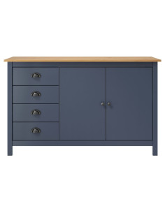Credenza Hill Grigia 130x40x80 cm in Legno Massello di Pino