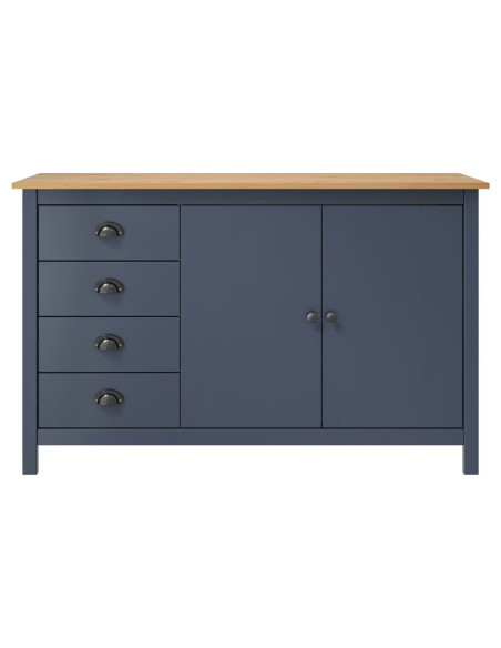 Credenza Hill Grigia 130x40x80 cm in Legno Massello di Pino