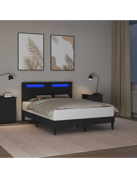 Struttura del letto con testiera Nero 160 x 200 cm Similpelle