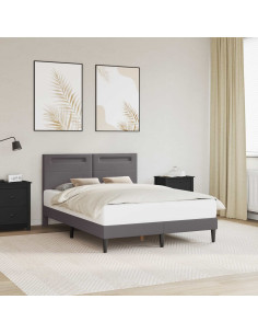 Struttura del letto con testiera Grigio 120 x 200 cm Similpelle