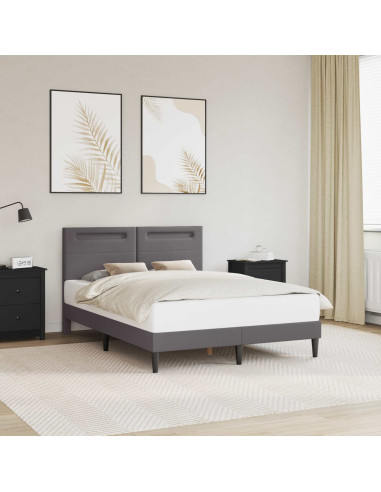 Struttura del letto con testiera Grigio 140 x 190 cm Similpelle