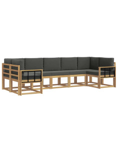 Set di divani da esterno con cuscino 7 pcs Bianco e Antracite 2