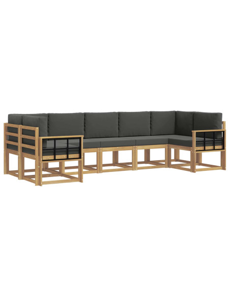 Set di divani da esterno con cuscino 7 pcs Bianco e Antracite