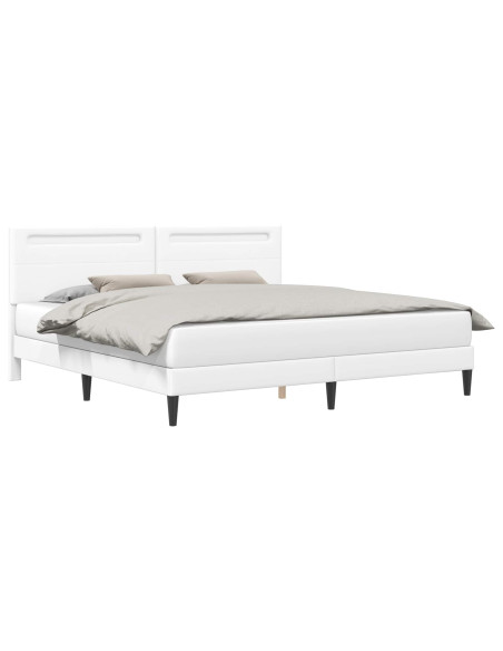 Struttura del letto con testiera Bianco 180 x 200 cm Similpelle