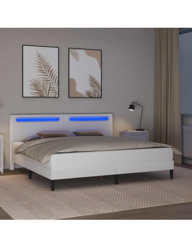 Struttura del letto con testiera Bianco 180 x 200 cm Similpelle
