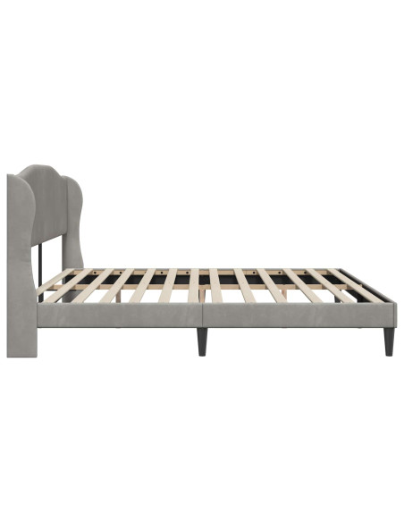 Struttura del letto Grigio Chiaro 180 x 200 cm Velluto