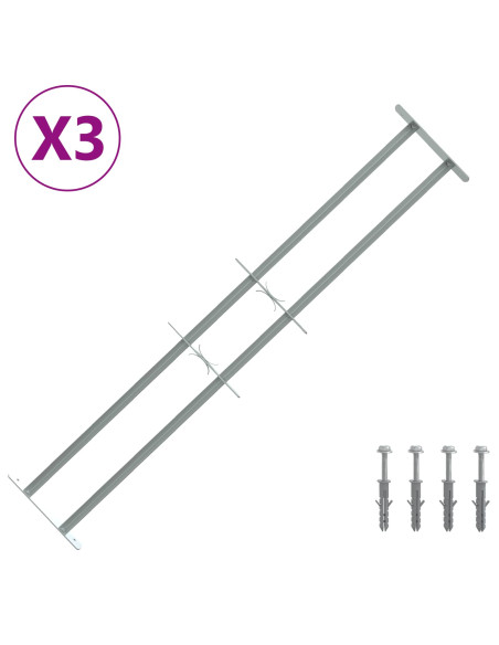 Griglia di Sicurezza per Finestre con 2 Traverse 3 pcs