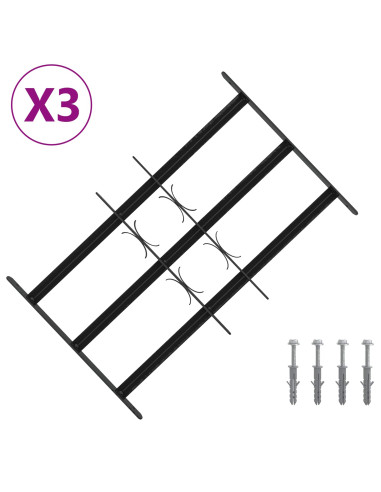 Griglia di Sicurezza per Finestra con 3 Traversine 3 pcs