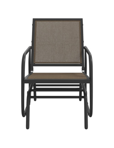 Sedia a Dondolo Giardino Marrone 61x76x87cm Textilene e Acciaio