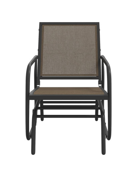 Sedia a Dondolo Giardino Marrone 61x76x87cm Textilene e Acciaio