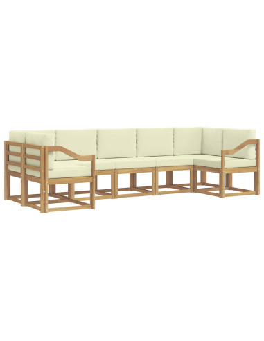 Set di divani da esterno con cuscino 7 pcs Bianco e Crema