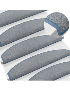 Tappetini per scale autoadesivi 15 pcs Grigio chiaro e blu 2