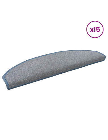 Tappetini per scale autoadesivi 15 pcs Grigio chiaro e blu