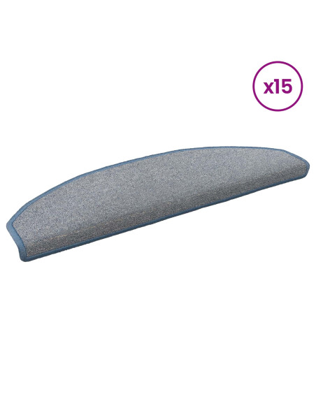 Tappetini per scale autoadesivi 15 pcs Grigio chiaro e blu
