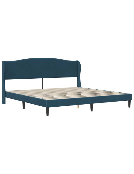 Struttura del letto con testiera Blu 180 x 200 cm Velluto