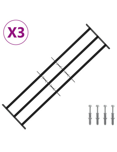 Griglia di Sicurezza per Finestra con 3 Traversine 3 pcs