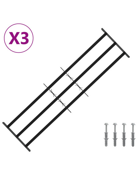 Griglia di Sicurezza per Finestra con 3 Traversine 3 pcs