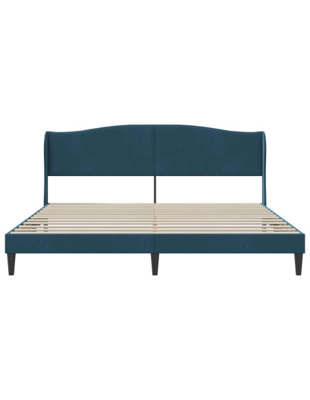 Struttura del letto con testiera Blu 180 x 200 cm Velluto