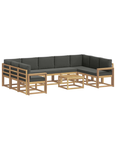 Set di divani da esterno 10 pcs Bianco e Antracite