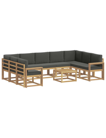 Set di divani da esterno 10 pcs Bianco e Antracite