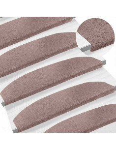 Tappetini per scale autoadesivi 15 pcs Beige 80 x 24,5 x 3,5 cm 2