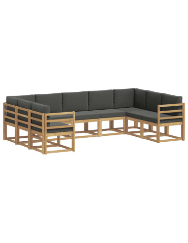 Set di divani da esterno con cuscino 9 pcs Bianco e Antracite