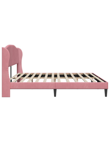 Struttura del letto con testiera Rosa 200 x 200 cm Velluto
