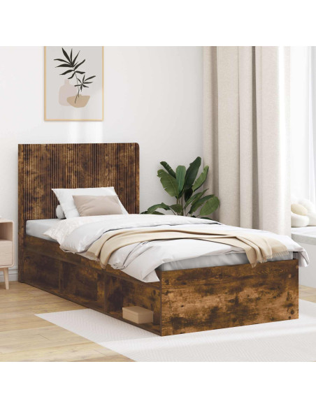 Testiera Letto Rovere Fumo Legno ingegnerizzato