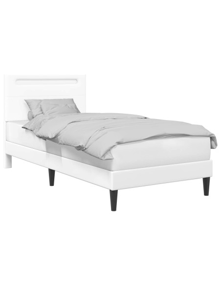 Struttura del letto con testiera Bianco 80 x 200 cm Similpelle