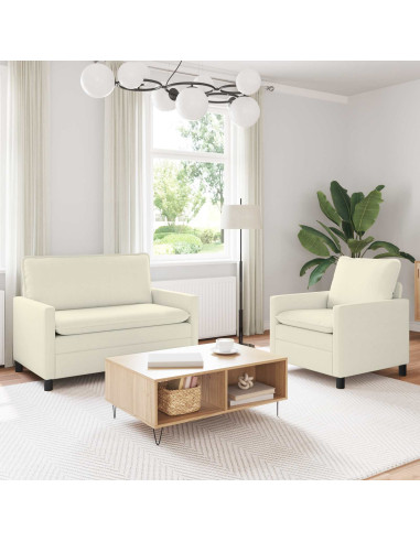 Set di divani 2 pcs Crema Tessuto