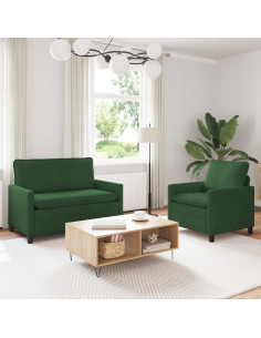Set di divani 2 pcs Verde Giungla Tessuto
