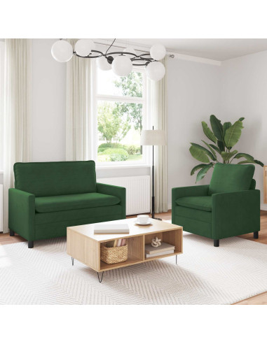 Set di divani 2 pcs Verde Giungla Tessuto