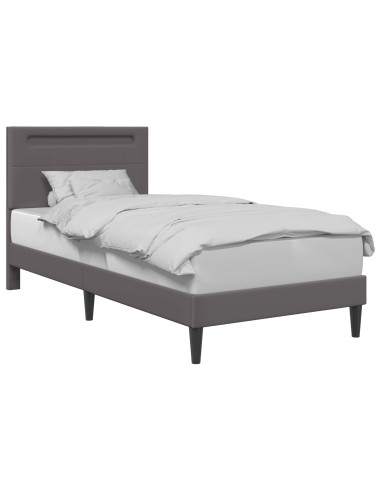 Struttura del letto con testiera Grigio 90 x 200 cm Similpelle