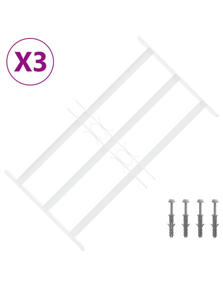 Griglia di Sicurezza per Finestra con 3 Traversine 3 pcs
