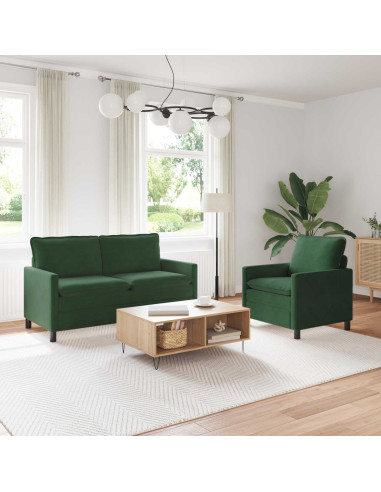 Set di divani 2 pcs Verde Giungla Tessuto