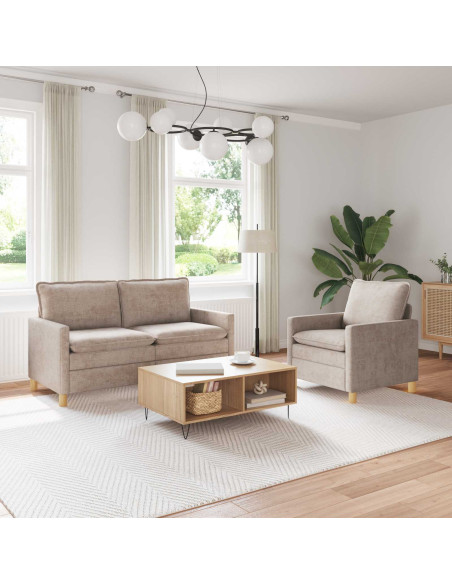 Set di divani 2 pcs Beige Poliestere