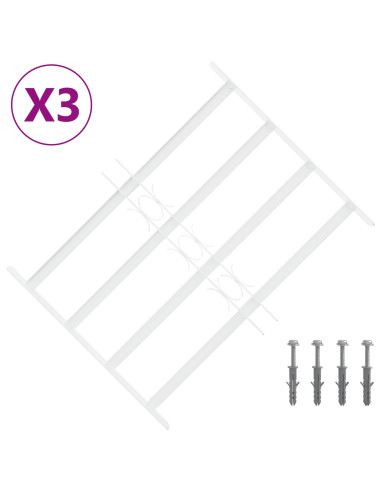 Griglia di sicurezza per finestre con 4 barre trasversali 3 pcs