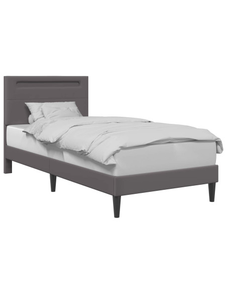 Struttura del letto con testiera Grigio 100 x 200 cm Similpelle