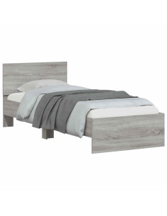Struttura letto con testata Sonoma grigia 80 x 200 cm 2