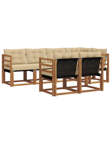 Set di divani con cuscino 7 pcs Naturale e Beige