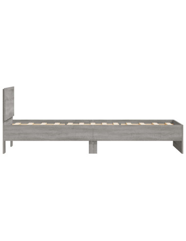 Struttura letto con testata Sonoma grigia 80 x 200 cm