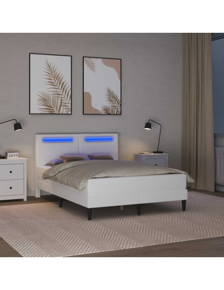 Struttura del letto con testiera Bianco 120 x 190 cm Similpelle