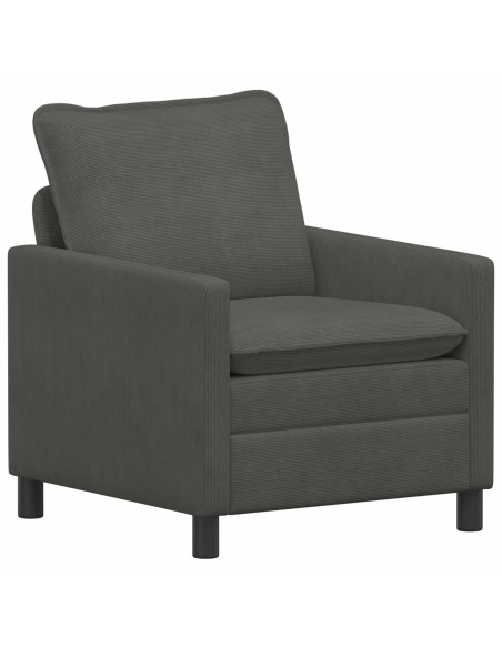 Set di divani 2 pcs Grigio Scuro Tessuto