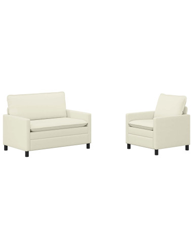 Set di divani 2 pcs Crema Tessuto