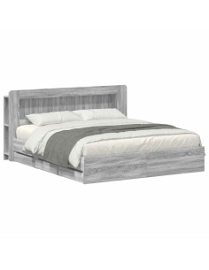 Telaio del letto con storage Sonoma grigio 200 x 200 cm