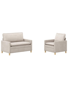 Set di divani 2 pcs Crema Poliestere 2